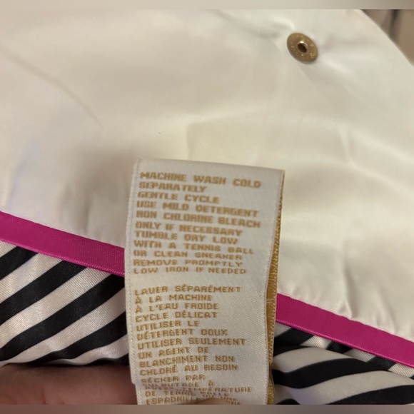 Kate Spade Bow Collar White Quilted Women's Coat Size XL - Picture 6 of 7